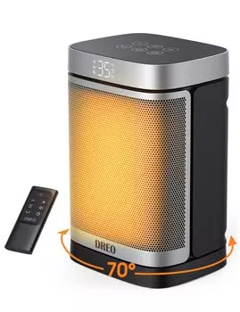 Керамический обогреватель Dreo, электрическая плита, небольшое постоянное нагревательное оборудование, энергосберегающий популярный автоматический осциллятор, тихий электрический вентилятор, таймер на 12 часов, ноги