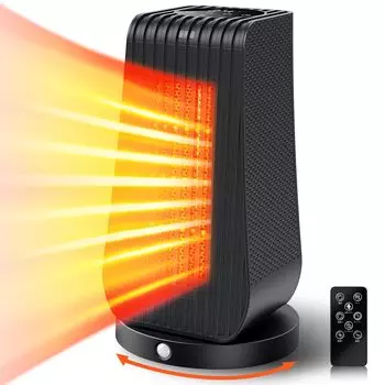 Керамический обогреватель, новая модель, быстрый нагрев за 1 секунду, оснащен вентилятором с человеческим телом, электрический, 2 уровня температуры, угол наклона ног, большой пульт дистанционного управления