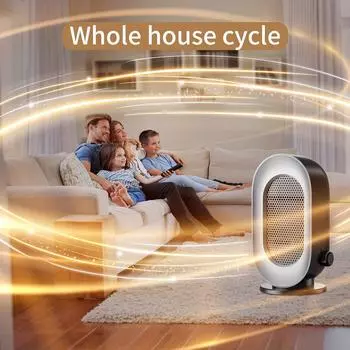 Керамический обогреватель Rapid Heat — безопасный, тихий и эффективный обогрев с быстрым нагревом в течение 2 секунд, защитой от опрокидывания и колебанием в диапазоне 60° чёрный