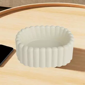 Керамический поднос для хранения ювелирных изделий, домашний декор, тарелка, универсальный креативный держатель для безделушек, кольцо для офиса White