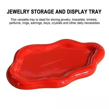 Керамический поднос для ювелирных изделий. Хранение безделушек. Гладкая форма. Ожерелье с поверхностью. Облачная пластина. Браслет. Держатель для колец. серый