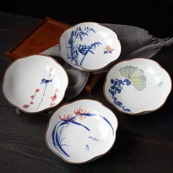 Керамический поднос для закусок Дзен-десертная тарелка Изысканный винтажный чайный домик Чайный столик поднос для фруктов посуда для закусок Поднос для фруктов в китайском стиле