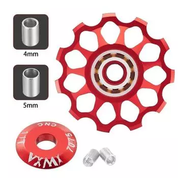 Керамический подшипник направляющее колесо велосипеда 10T-17T шкив колеса велосипеда MTB велосипедные аксессуары 11T красный