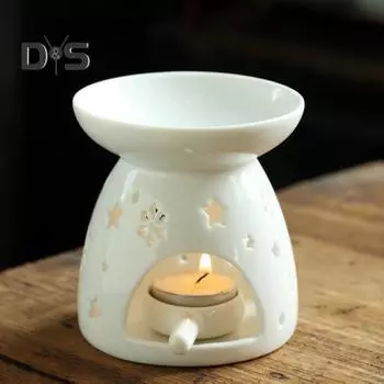 Керамический подсвечник для чайных свечей, большая емкость, горелка для эфирного масла, жаропрочная горелка для плавления воска, диффузор для благовоний, украшение для дома B