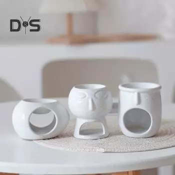 Керамический подсвечник Гостиная Кухня Ванная комната Современная ароматическая плита Чайный подсвечник Украшение рабочего стола Рождественский подарок на день рождения B