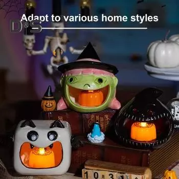Керамический подсвечник в виде привидения, тыквы, летучей мыши, ведьмы, пепельницы, подсвечника, настольного украшения, домашнего декора F