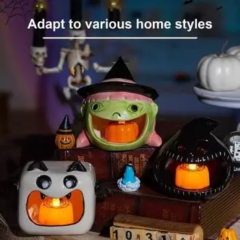 Керамический подсвечник в виде привидения, тыквы, летучей мыши, ведьмы, пепельницы, подсвечника, настольного украшения, домашнего декора F