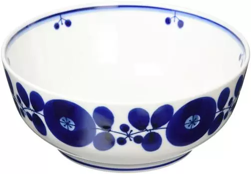 Керамический шар Hakusan Blue Bloom x Hasami Ware, сделано в Японии (L) (ок.) 18,5 7,5см белый