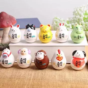 Керамический стакан, украшение, креатив, 12 знаков зодиака, удача, тигр, кролик, дракон, украшения для домашнего стола, благоприятные украшения 3.9x4x5.1cm