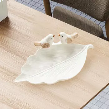 Керамическое кольцо в форме листа, брелок для тарелки, держатель для визитных карточек, декоративная тарелка для конфет 22x3 см на день рождения розовый