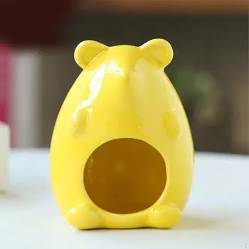 Керамическое логово для хомяков, уютное убежище для мелких грызунов жёлтый