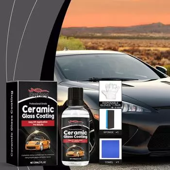 Керамическое покрытие для стекла RAYHONG, средство для очистки стекла, защита от дождя и воды, защита от запотевания 30ML