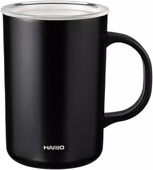 Керамическое покрытие вакуумная двойная термокружка черная 470 мл с крышкой Hario) CMG-470-Б