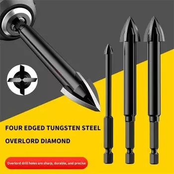 Керамическое сверло Overlord, четырехстороннее сверло, специальное сверло для керамической плитки, сверло Overlord для сухого сверления бетона