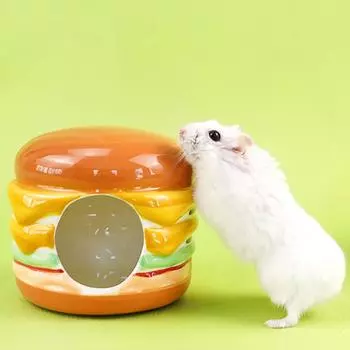Керамическое убежище для хомяков, домик для хомяков, поверхность с двойной глазурью, защита от укусов при опрокидывании Small