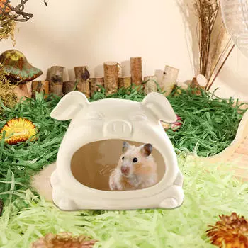 Керамическое убежище для хомяков, украшения для спальных гнезд для домашних животных в пещерах для других маленьких жёлтый