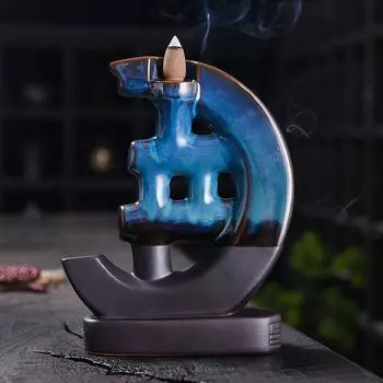 Керамическое украшение для дома в виде колеса времени Луны с обратным потоком благовоний, китайская курильница из сандалового дерева - без благовоний