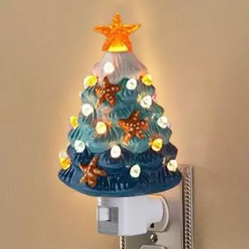 Керамическое украшение на рождественскую елку светодиодная морская звезда ночник для рождественской елки ванная комната теплое освещение украшение для домашнего декора вечеринки A