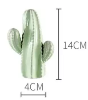 Керамическое украшение в виде кактуса в скандинавском стиле | Зеленая фигурка растения для декора дома и офиса E