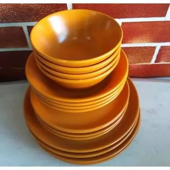 Керамик Набор столовой посуды хеттского цвета горчично-желтого цвета, 16 предметов, на 4 персоны