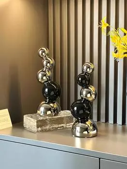 Керамика Абстрактная геометрическая хрустальная скульптура Серебряный шар Фигурки Изделия ручной работы Хрустальный шар Декоративные фигурки Мягкий декор для дома