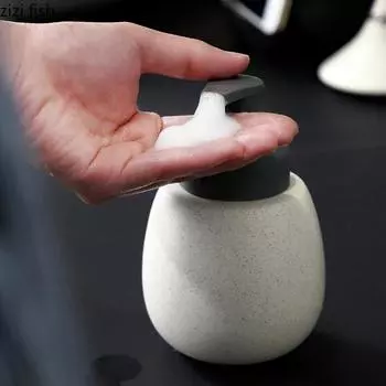 Керамика Антибактериальный флакон для дезинфицирующего средства для рук Флакон для лосьона для ванной Шампунь Гель для душа Сменный контейнер Аксессуары для ванной белый