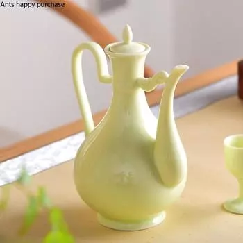 Керамика Celadon Home Outline In Gold Bottle Country Style Creative Фарфоровая фляга Drinkware Retro Court Style Hip Flasks жёлтый