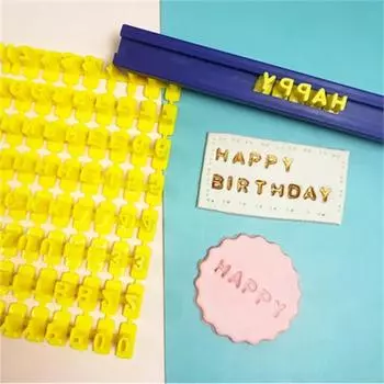 Керамика DIY Embossing Mold Алфавит Цифра Торт Печенье Бисквит Штамп Immosser Cutter Mold Керамические инструменты жёлтый