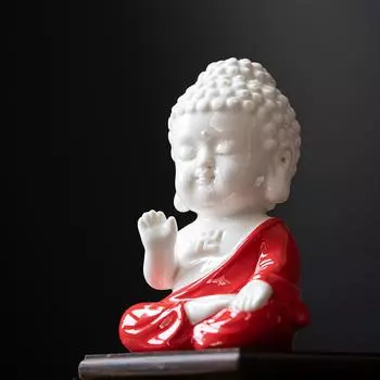 Керамика дзен, маленькая статуя Будды, украшения, китайские изделия ручной работы, креативные украшения для дома, гостиной, офиса жёлтый