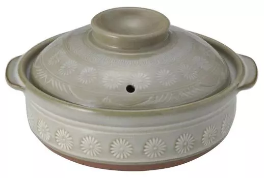 Керамика Ginpo, устойчивая к пятнам глиняная посуда Ginpo Hanamishima, совместимая с IH, подходит для открытого огня, размер 7, для людей, теплая посуда Banko, сделано в Японии 26071