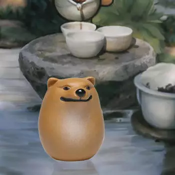 Керамика глиняная мини-фигурка щенка Шиба-ину чай домашнее животное кунг-фу орнамент скульптура животного миниатюра