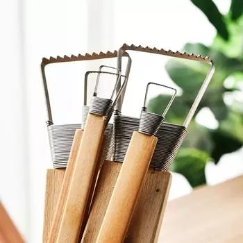 Керамика Керамический инструмент Инструмент для создания расширенной пилообразной глиняной текстуры Инструмент для внесения изменений в пасту Керамическая скульптура Глина Пластиковая бамбуковая ручка