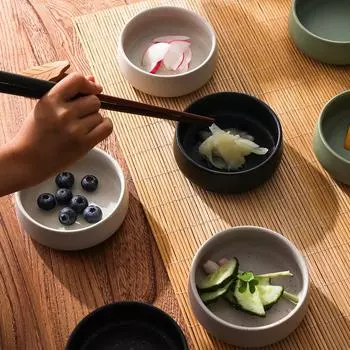 Керамика Круглый дизайн Утолщенные тарелки Чаша Маринованные овощи Разноцветные закуски Тарелка Приправа Домашняя одежда фиолетовый