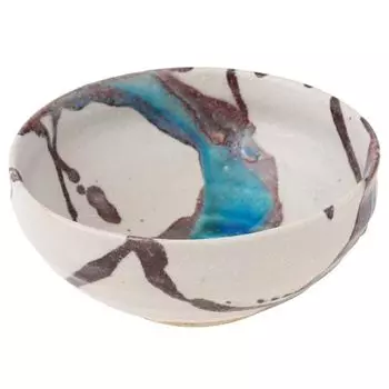 Керамика Marui, Сигараки, миска Hephimon, маленькая, диаметр прибл.. 5,9 дюйма (15 см), Ледник, Синий 3-4230