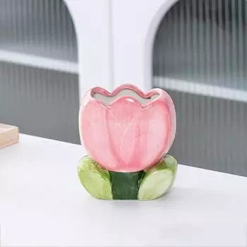 Керамика Настольный настольный контейнер в форме тюльпана-органайзер Косметическая щетка Разные аксессуары