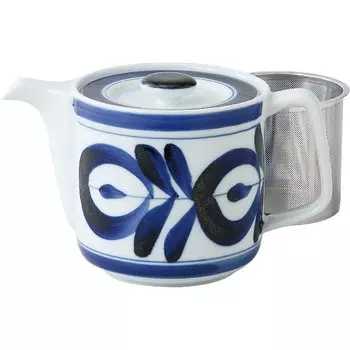 Керамика Nishikai, Hasamiyaki, большая емкость из майолики, приблизительно, легко в комплекте, ситечко для чая из нержавеющей стали, черное, зеленое, сделано в Японии