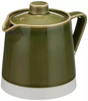 Керамика Nishikai, посуда Hasami, глазурь Oribe, чайник 500 мл, легко моется, с ситечком для чая, ножницы из нержавеющей стали, столовая посуда, стильный зеленый чайник зелёный