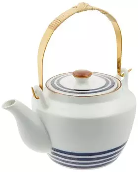 Керамика Nishikai, Yoshida Ware, керамика Soesen, глиняный чайник для заваривания чая, 4 шт., 650 мл, супернержавеющая сталь, в комплекте сеточка для заваривания чая, металлические струны, темные линии, сделано в Японии