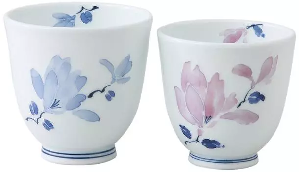 Керамика Нисикай Посуда Хасами Пара Чайная чашка Цудзига с цветочным узором Презентация 11469 (В коробке) белый