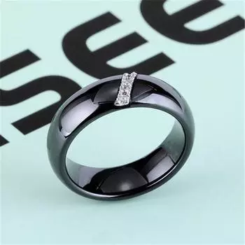 Керамика Подарок Юбилей Черный Круглый Ювелирные Изделия Белый Мода Свадьба Влюбленные Кольцо Подруга Простые Изящные Ювелирные Изделия 6 чёрный