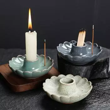 Керамика Рабочий стол Книжная полка Поднос Спальня Подсвечник Гостиная Йога Подсвечник Кадило