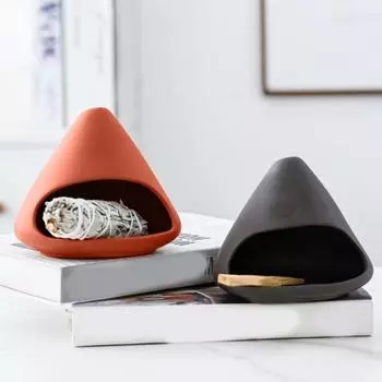 Керамика ручной работы Пало Санто держатель палочка мудрецов тарелка чаша для благовоний конус чёрный