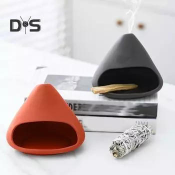 Керамика ручной работы Пало Санто Держатель Палочка Мудреца Тарелка Чаша для окуривания Конус Курильница для благовоний Чименея Йога Медитация Дзен Украшения чёрный