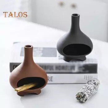 Керамика ручной работы Пало Санто Держатель Палочка Мудреца Тарелка Чаша для окуривания Конус Курильница для благовоний Чименея Йога Медитация Дзен Украшения чёрный