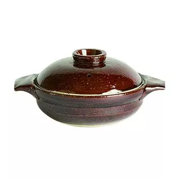 Керамика Saji Pottery Banko Ware глиняный горшок на одну персону, размер 6, 700 мл, американская глазурь, сделано в Японии, коричневый цвет 21-92 коричневый