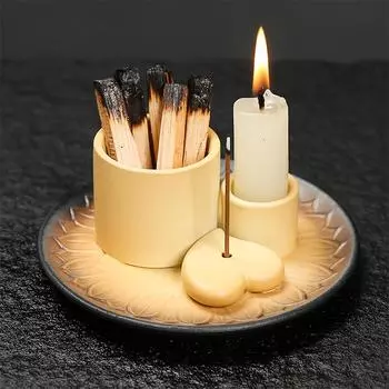 Керамика Священный Деревянный Поддон Гостиная Кадило Йога Атмосфера Орнамент Ремесла Скандинавский Стиль Подсвечник Настольный Книжная Полка Домашний Декор
