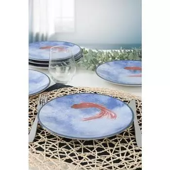 Керамика Тарелка для пирога с кои 20 см. 6 штук