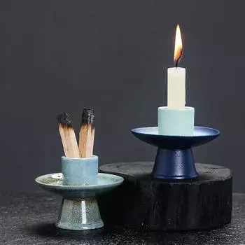 Керамика Высокий дизайн Ножки Подсвечник Спальня Священный Деревянный поддон Рабочий стол Книжная полка Ремесла Гостиная Домашний декор