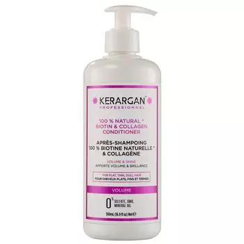Керарган - Кондиционер с биотином и коллагеном для восстановления силы и блеска - Поврежденные волосы - Без сульфата, парабена и силикона - 500 мл 500 белый