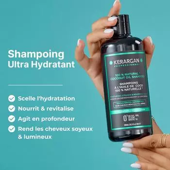 Kerargan - Шампунь с кокосовым и аргановым маслом для питания и увлажнения волос - Ломкие волосы - Без сульфатов, парабенов и силикона - 500 мл 500 zomp